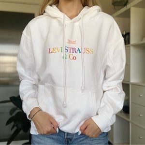 LEVI’S WHITE RETRO LOGO HOODIE